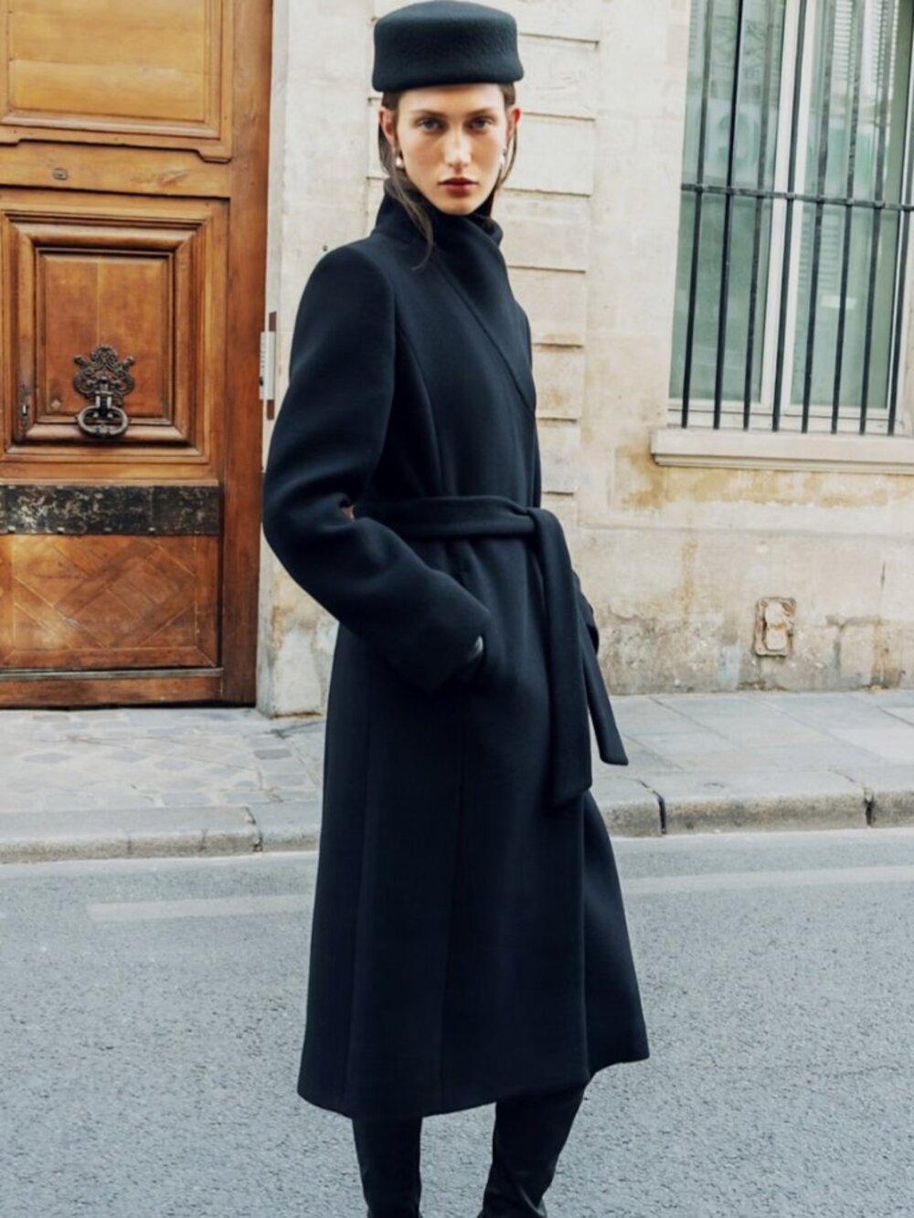 NWT Aritzia Connor Long Coat - Soft Wool Cashmere BLACK